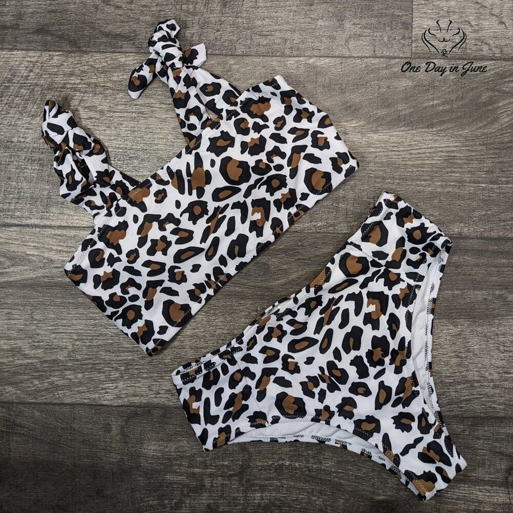 ODIJ Tie Shoulder Bikini Swimsuit Size L